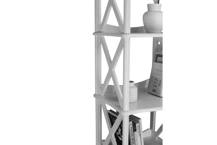 Этажерка-стеллаж Джульетта 4 уровня, молочный дуб Л-3