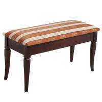 Банкетка Вивальди М с ящиком средне-коричневый, ткань полоса коричн. в гостиную