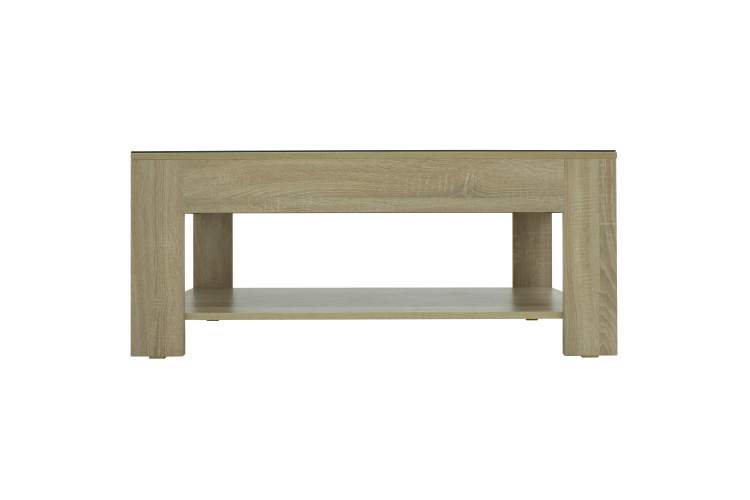 Стол журнальный BeautyStyle 26 сонома/стекло черное-2