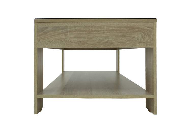 Стол журнальный BeautyStyle 26 сонома/стекло черное-3