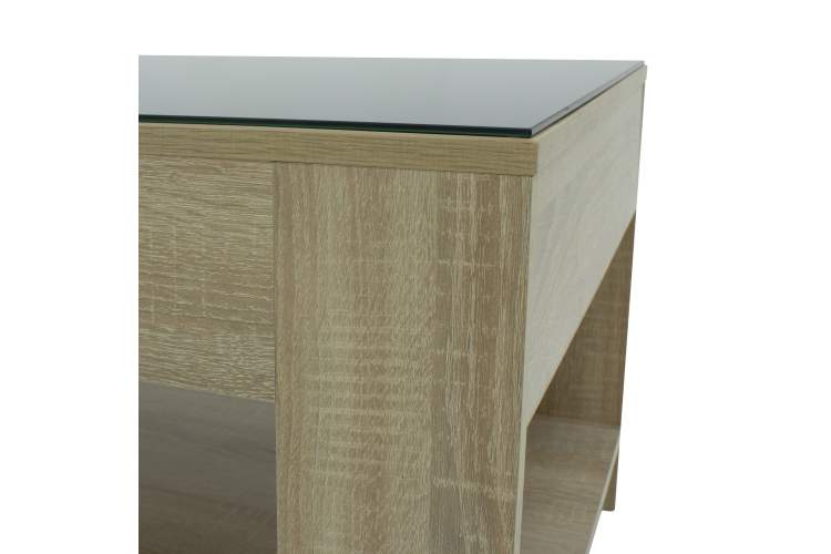 Стол журнальный BeautyStyle 26 сонома/стекло черное-5