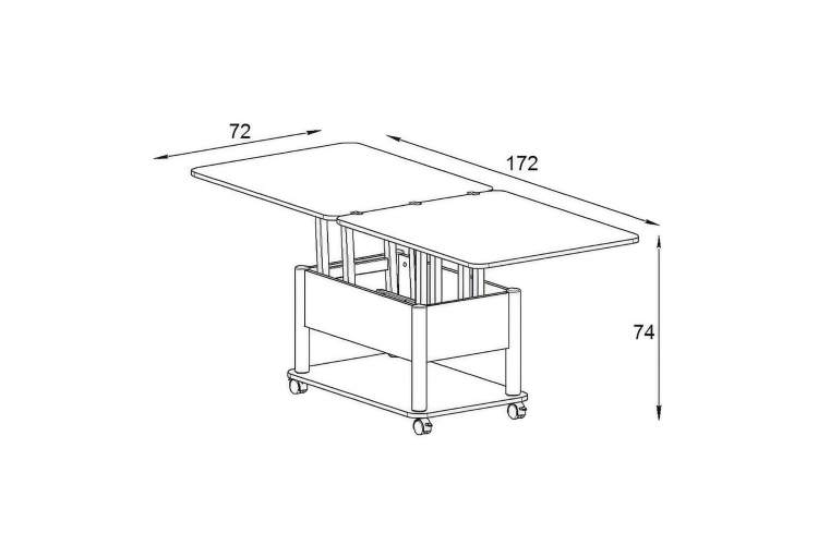 Стол-трансформер Джокер графит/черный-12