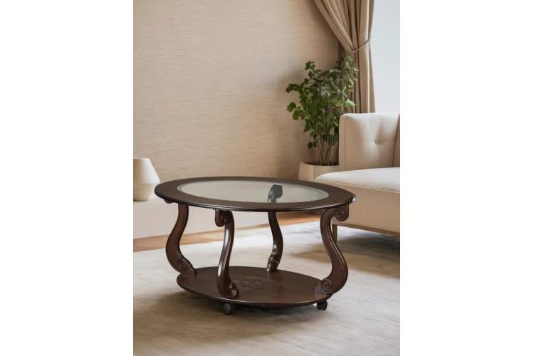 Стол журнальный Овация (С) на колесах темно-коричневый-10