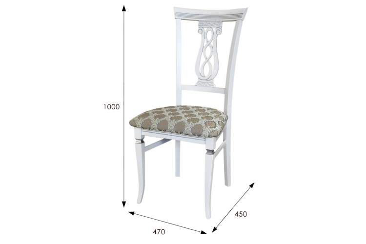 Стул Агнесс белый/серебро, Маркус серебро-1