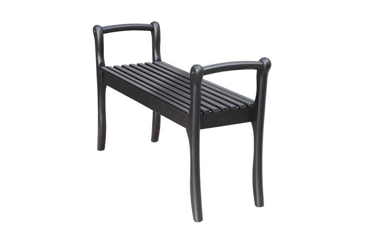 Скамья для прихожей с подлокотниками массив, каркас венге