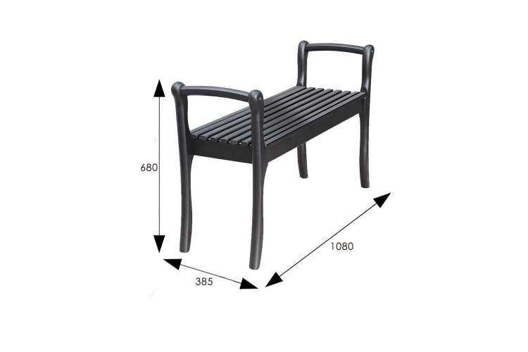 Скамья для прихожей с подлокотниками массив, каркас венге-2