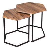 Стол журнальный МеталлАрт М003 коричневый дуб/черный в гостиную