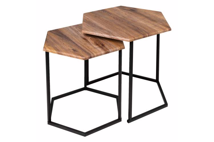 Стол журнальный МеталлАрт М003 коричневый дуб/черный