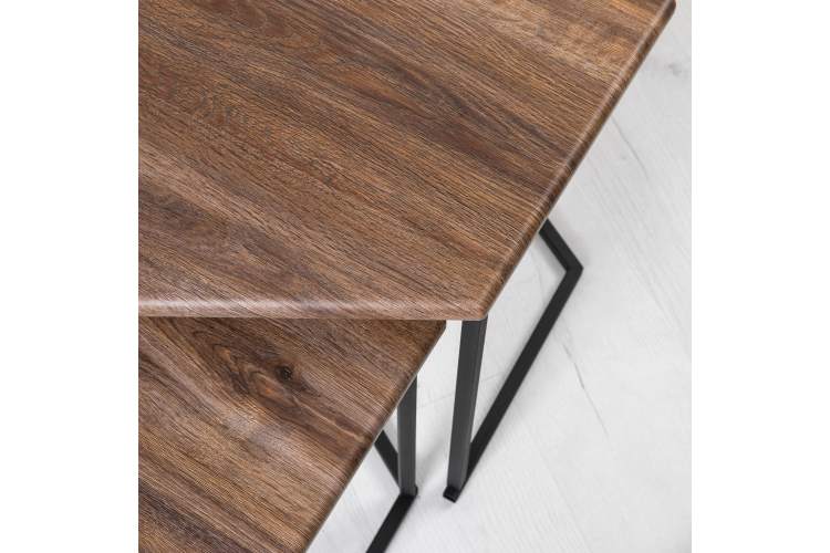 Стол журнальный МеталлАрт М003 коричневый дуб/черный-3