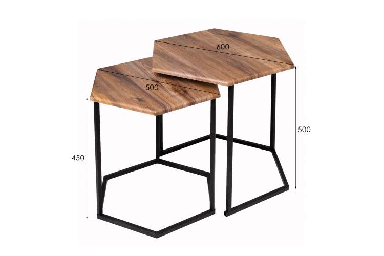 Стол журнальный МеталлАрт М003 коричневый дуб/черный-10