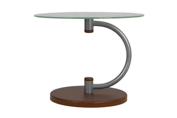 Стол журнальный Дуэт 13Н металлик/ср.-кор/прозр.-1