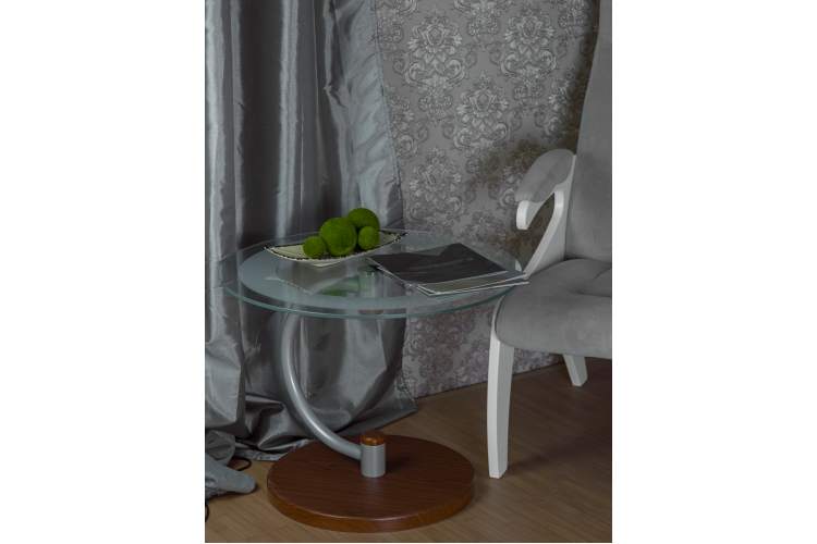 Стол журнальный Дуэт 13Н металлик/ср.-кор/прозр.-6