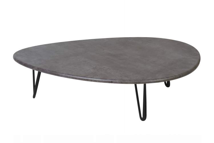 Стол журнальный Дадли серый бетон/чёрный
