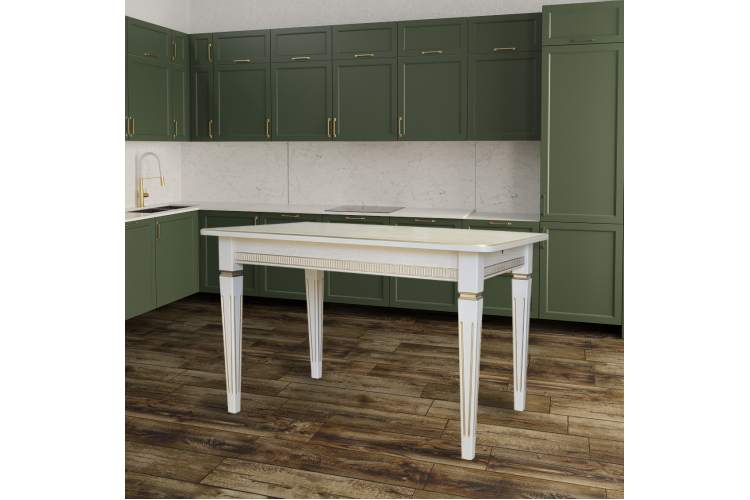 Стол обеденный Васко В 89Н слоновая кость/золото 120*80-1