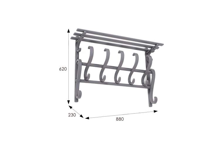 Вешалка настенная В 7Н серый-1