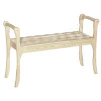 Скамья для прихожей с подлокотниками массив, каркас лак в гостиную