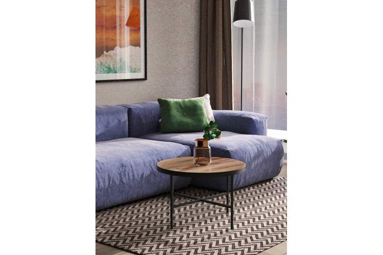 Стол журнальный МеталлАрт М011 БОЛЬШОЙ коричневый дуб/черный-3