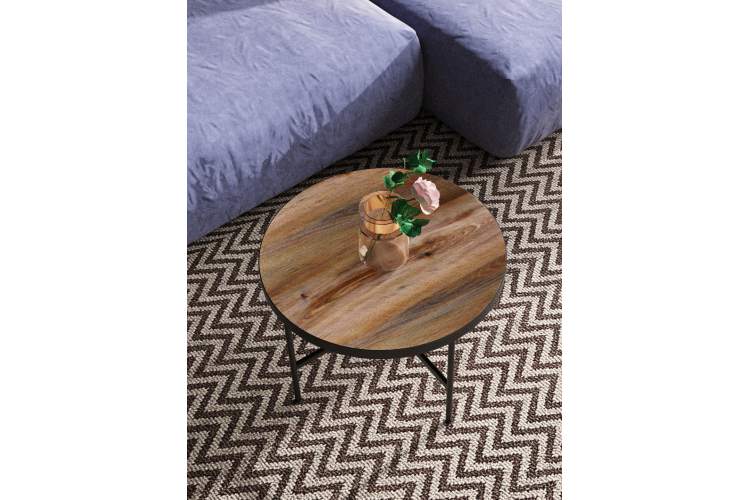 Стол журнальный МеталлАрт М011 БОЛЬШОЙ коричневый дуб/черный-5