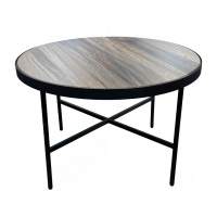 Стол журнальный МеталлАрт М011 БОЛЬШОЙ коричневый дуб/черный в гостиную