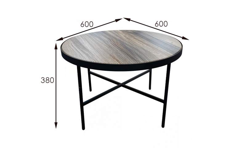 Стол журнальный МеталлАрт М011 БОЛЬШОЙ коричневый дуб/черный-6