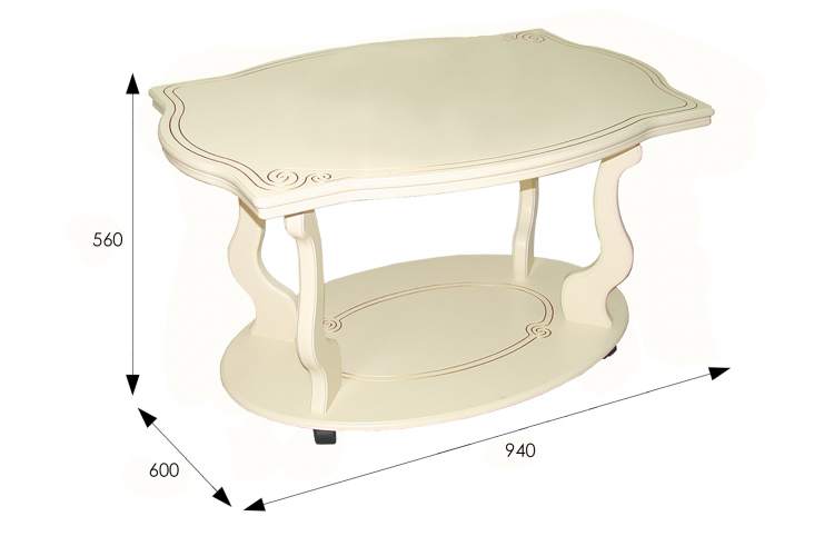 Стол журнальный Берже 3 слоновая кость-18