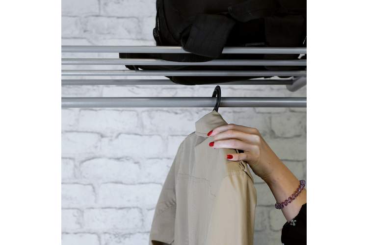 Вешалка напольная на колесах М 9 металлик-6