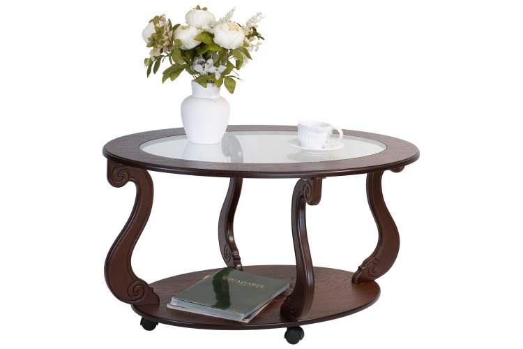 Стол журнальный Овация (С) на колесах темно-коричневый-8