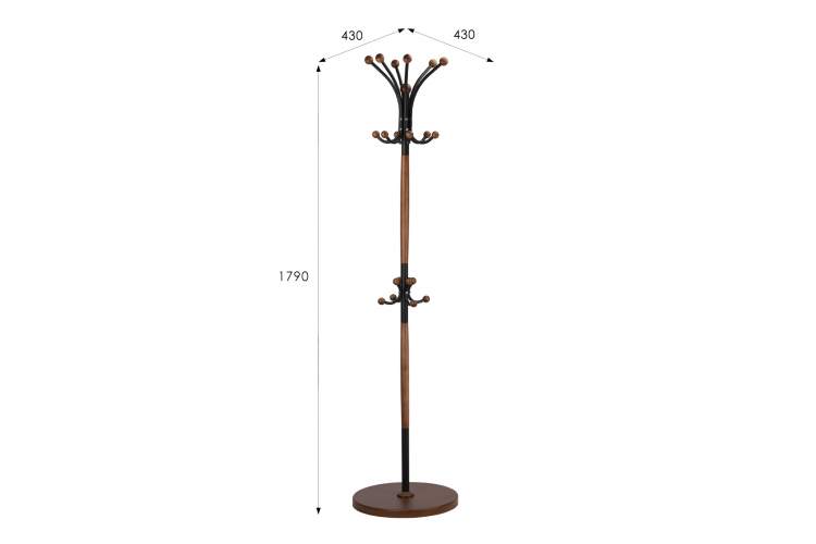 Вешалка напольная Д 1 черный/ средне-коричневый-8