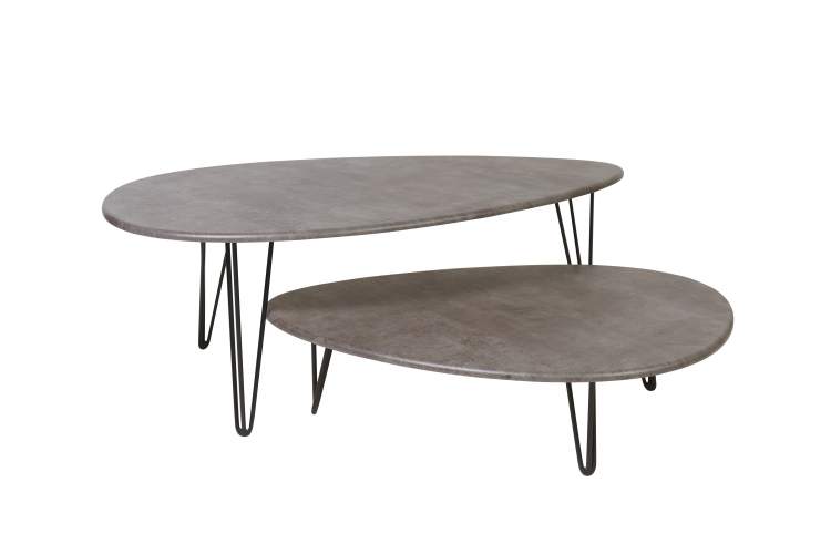 Стол журнальный Дадли серый бетон/чёрный-3