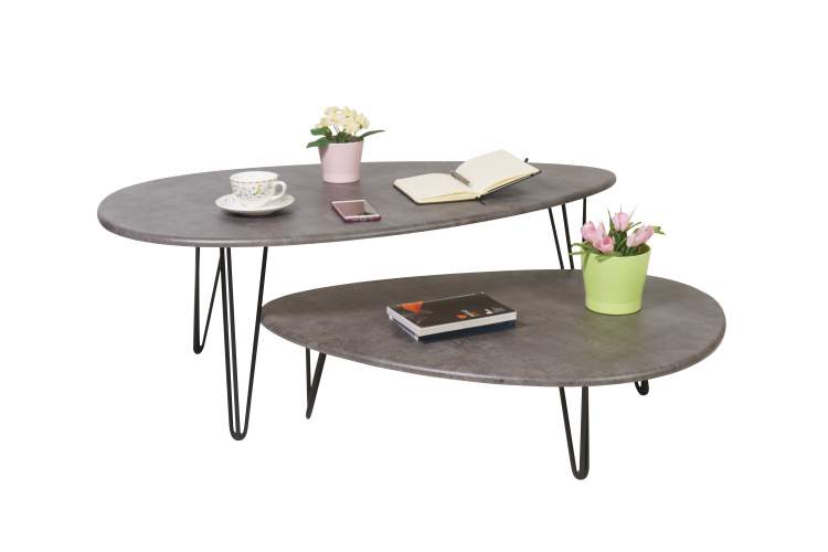 Стол журнальный Дадли серый бетон/чёрный-4