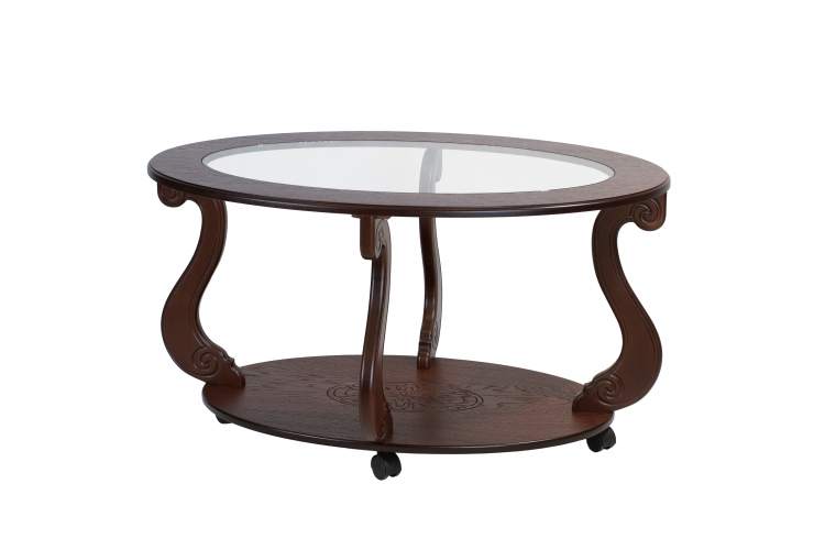 Стол журнальный Овация (С) на колесах темно-коричневый-2