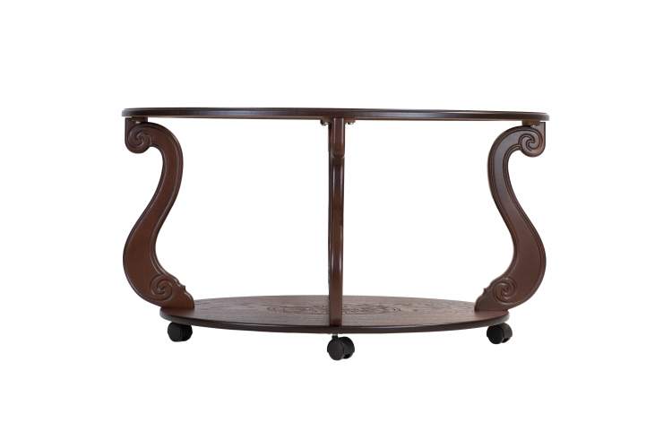 Стол журнальный Овация (С) на колесах темно-коричневый-3