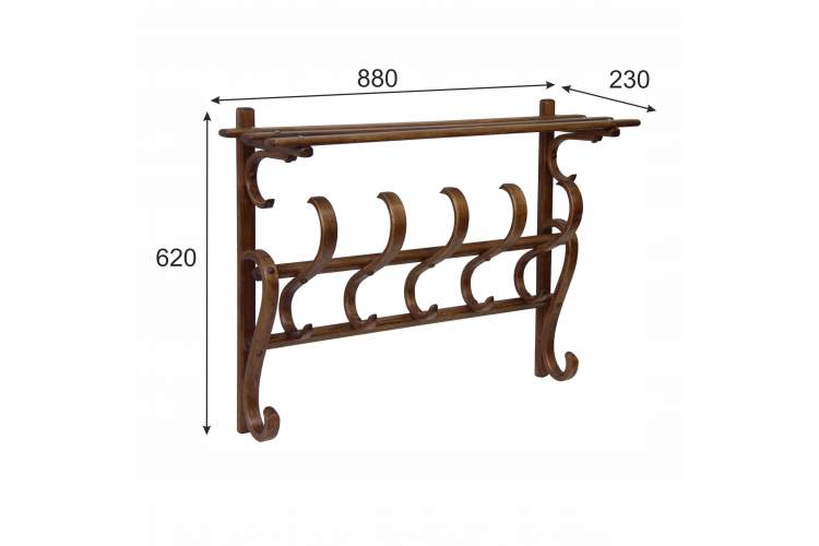 Вешалка настенная В 7Н средне-коричневый-4