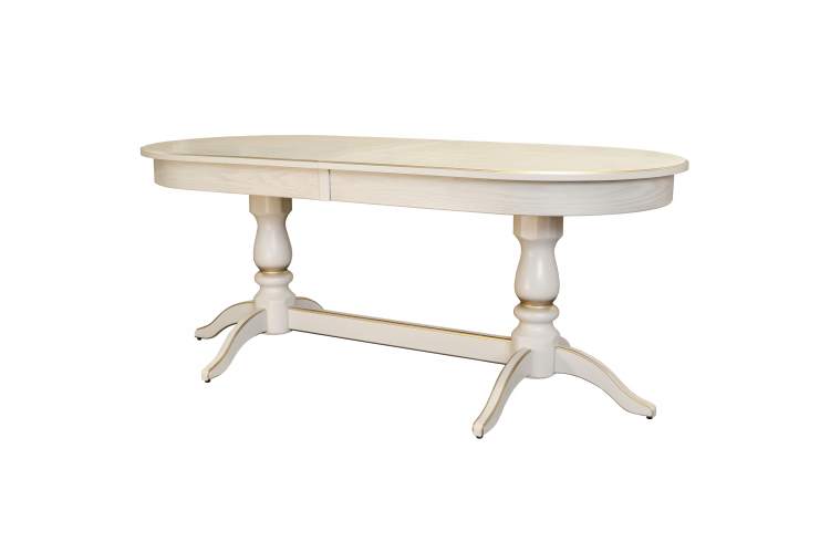 Стол обеденный Тарун 5 раздвижной слоновая кость/золото 190/250*84