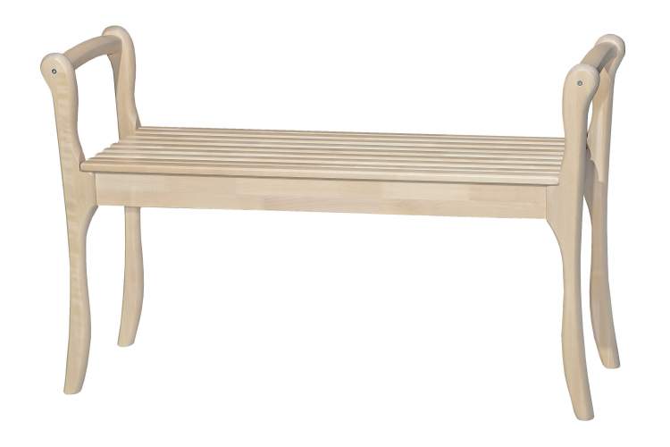Скамья для прихожей с подлокотниками массив, каркас лак-1
