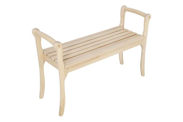 Скамья для прихожей с подлокотниками массив, каркас лак-3