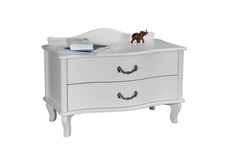 Тумбочка Джульетта широкая 2 ящика молочный дуб Л-3