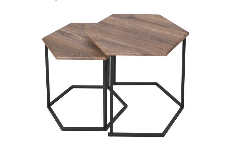 Стол журнальный МеталлАрт М003 коричневый дуб/черный-1