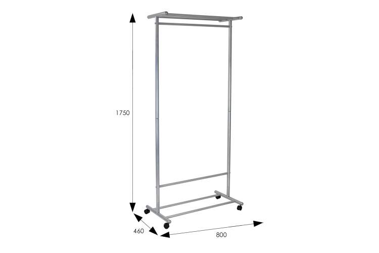Вешалка напольная на колесах М 9 металлик-10