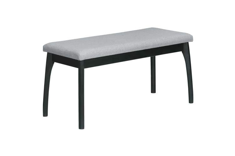 Скамья для прихожей мягкая, ткань серый, каркас венге