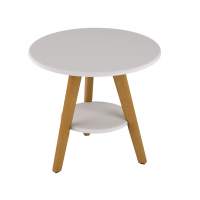 Стол журнальный ХОГ белый/дуб светлый