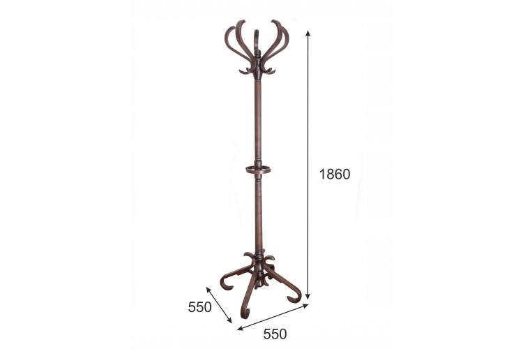 Вешалка напольная В 10Н темно-коричневый-5