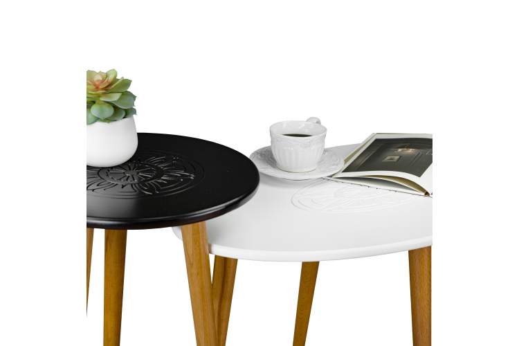 Стол журнальный Мерсенна белый/бук-8