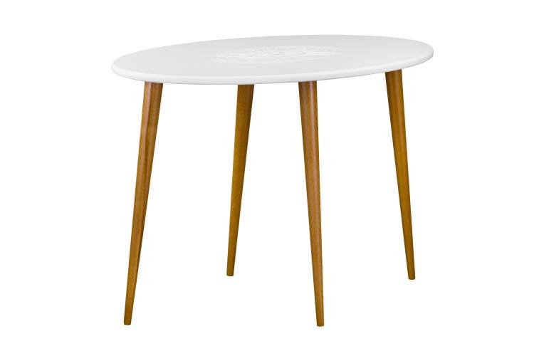 Стол журнальный Мерсенна белый/бук