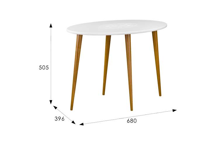 Стол журнальный Мерсенна белый/бук-5