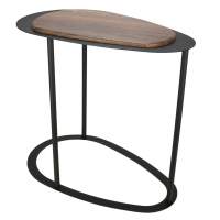 Стол журнальный МеталлАрт М024 коричневый дуб/черный в гостиную