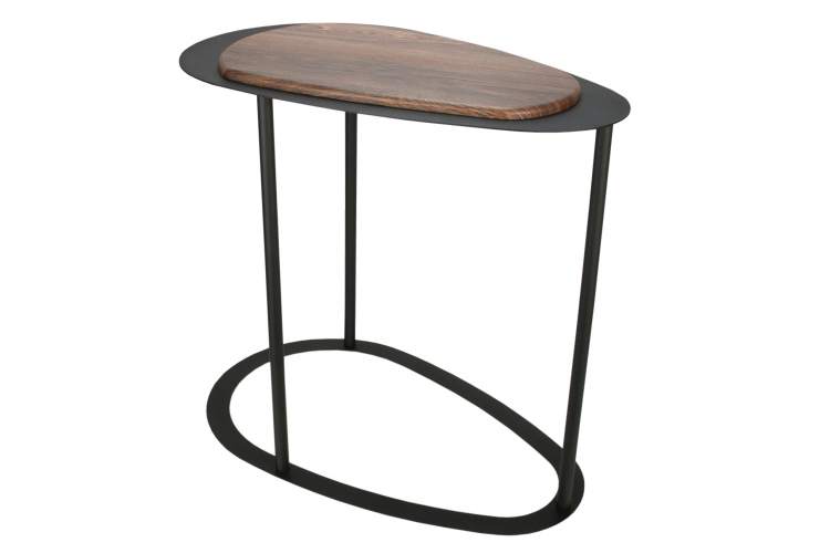 Стол журнальный МеталлАрт М024 коричневый дуб/черный