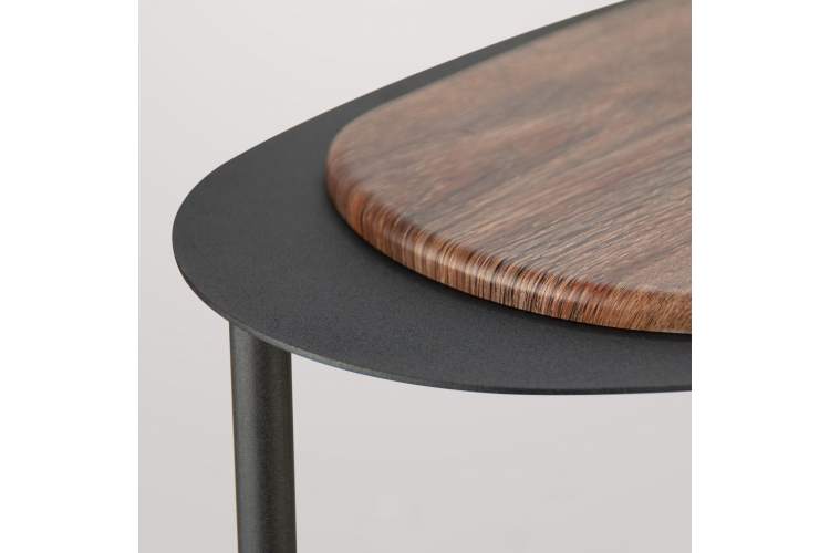 Стол журнальный МеталлАрт М024 коричневый дуб/черный-2