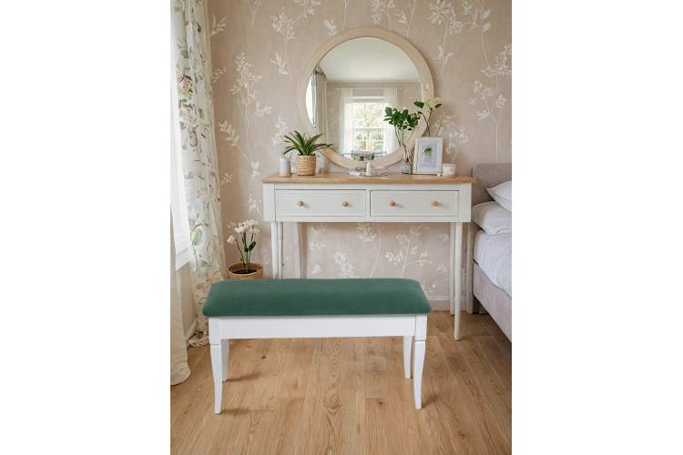 Банкетка Вивальди М с ящиком белый, ткань зеленый-7