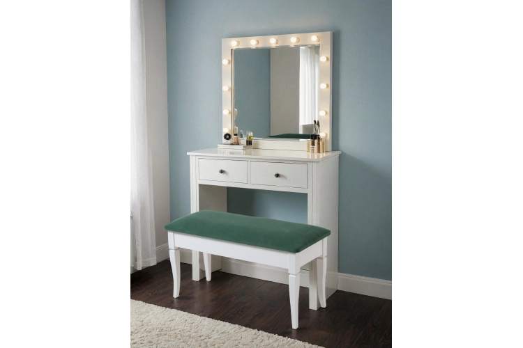 Банкетка Вивальди М с ящиком белый, ткань зеленый-9